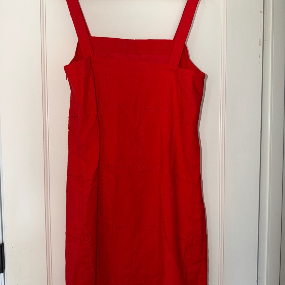 Banana Republic Red Square-Neck Midi Dress